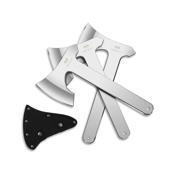 Throwing Axe Set, 10.2" Throwing Axes and Tomahawks Full Tang Stainless Steel with Nylon Sheath, 4.3" Blades Design, Perfect for Axe Throwing Game, Competition and Recreation