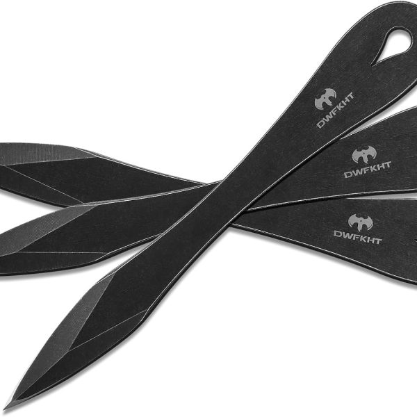 6 Pack 9.3" Throwing Spikes, Thickness Up To 0.276" Full-Tang Throwing Set, Well Balanced, No Spin Complete with Nylon Sheath for Competition and Recreation