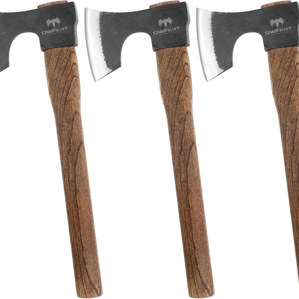 16.5" Throwing Axe, 3 Pack Throwing Axe Set with 1065 High Carbon Steel & Beech Wood Handle, Perfect for Axe Throwing Games, Competition and Recreation, Ideal Gift for Men (Black)