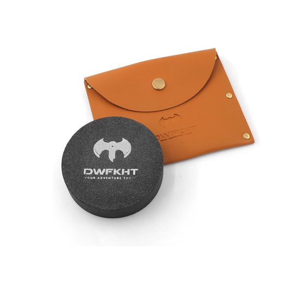 Axe Sharpener - Hatchet/Machete Sharpening Stone, Whetstone Blade & Tool Sharpener, Dual Grit Multi-Purpose Knife Sharpening Stone with Leather Sheath