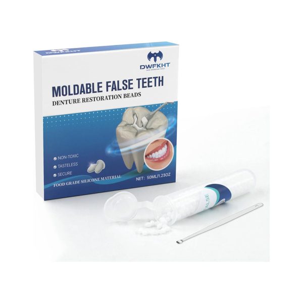 Tooth Repair Kit, Moldable False Teeth, Tooth Replacement Missing Teeth, Teeth Filling Kit Permanent with Tool, Tooth Repair Kit for Broken Teeth, Temporary Tooth Filling Kit, Moldable Teeth（50ML）