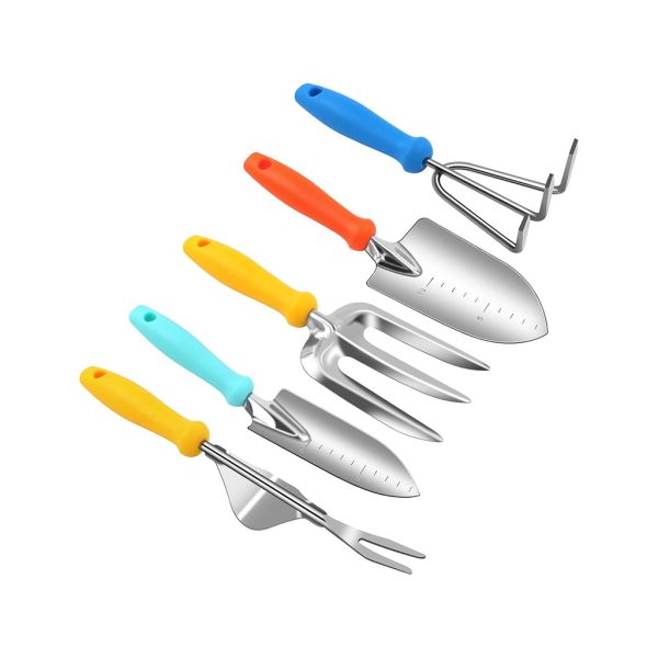 Weed Puller Tool, 5 Piece Stainless Steel Heavy Duty Weeding Tool, Weed Puller, Crack Weeder Tool, Weed Remover Tool with Ergonomic Plastic Handle, Gardening Gifts for Women